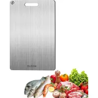 Equivera Titanium Snijplank - Geen Plastic - Geen Geurtjes - Roestvrij - Cutting Board - Anti Bacterieel - Vaatwasserbestendig