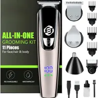 Equivera Baardtrimmer - Multifunctionele Verzorgingsset - Haartrimmer - Draadloos - LED-Display - Diverse Opzetstukken