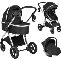 Moni Alina Black Onyx 3-in-1 Combi Kinderwagen met i-Size Autostoel