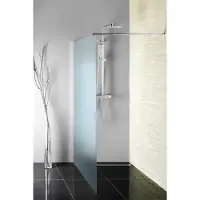 Aqualine Pilot inloopdouche opaalglas 100x190cm chroom