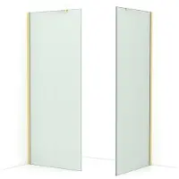 Maxaro Diamond Inloopdouche | 90x90 cm Lichtgoud Matglas 2 vaste wanden