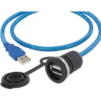 Encitech 1310-1002-01 USB-kabel USB 2.0 0,5 m USB A Zwart, Blauw