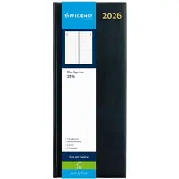 Efficiency by Ryam Ryam | Kantooragenda | Efficiency Lang 1 Dag NL | 2026 | Genaaid gebonden | 12 mnd | 135 x 330 mm | Zwart |