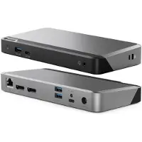 Alogic DX2, Kabel, USB 3.2 Gen 1 (3.1 Gen 1) Type-C, 65W, 3,5 mm, 1000 Mbit/s, Zwart, Grijs