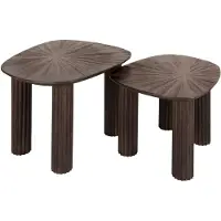 AnLi Style Salontafel set/2 vierhoekig Maya teak (Bruin, 62x51x43cm)