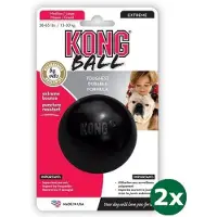 Kong extreme rubber bal zwart 2x Medium 7,5x7,5x7,5 cm