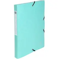 Exacompta Aquarel Archiefdoos 59550E A4 Gewafeld karton Elastiek 25 (B) x 2,5 (D) x 33 (H) cm Kleurenassortiment 25 mm 8 Stuks