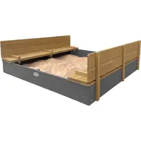 Axi Ella XXL Zandbak 150 x 150 cm met bankjes Grijs/bruin
