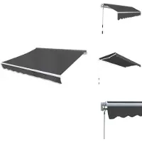 vidaXL Luifel - Luifels - Knikarmscherm - Knikarmschermen - Luifel handmatig uittrekbaar 300 cm antraciet