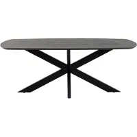 MySons Eetkamertafel Akagi ovaal | hout zwart 160x78x90 cm eettafels | NADUVI