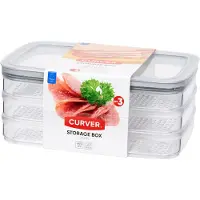 Curver Vleeswarendoos - 3x- 0.8 L - 22.5 x 15.5 x 9 cm - Inclusief deksel - Opbergdoos - Storage box - Beleg - Kunststof