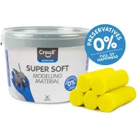 Creall Supersoft boetseerklei - geel - hersluitbare emmer - 1750 gram - glutenvrij - gemaakt in Nederland
