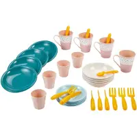 Ecoiffier Vert Azur Picknick Speelset met Kartonnen Picknickmand - 32dlg.
