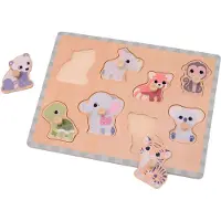 Jouéco houten dierenpuzzel Wildies Family - educatief speelgoed.