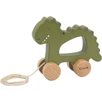 Trixie Houten Trekspeeltje - Mr. Dino - Voor de eerste stapjes - Babyspeelgoed - Voor Jongens & Meisjes - Dinosaurus