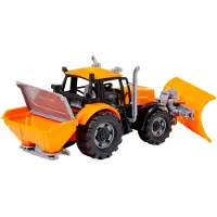 Cavallino Tractor met Sneeuw Ploeg Geel, Schaal 1:32