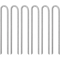 vidaXL Tentharingen 6 st U-vormig Ø13 mm 41,5 cm gegalvaniseerd staal