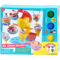 Playgo Play klei speelgoed IJsjes maken set met 4 kleipotjes boetseerklei.