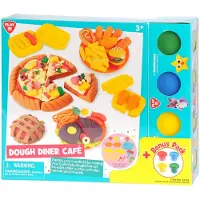 Playgo Play klei speelgoed Diner Cafe set met 8 kleipotjes voor kinderen.