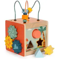 Small Foot Design - Houten Activiteitenkubus Motoriekspiraal Dino