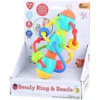 Playgo Play babyspeeltje rammelaar met ringen en kralen multi kleuren.