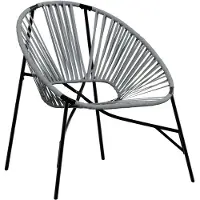 vidaXL Tuinstoel Egg poly rattan zwart en lichtgrijs