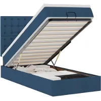 vidaXL Ottoman bed met matras 80x200cm stof blauw