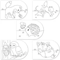 Little Dutch verfboek Forest Friends - knutselboek tekenen en schilderen, incl kwast en 4 kleuren verf - peuter kleuter - vakantieboek - speelgoed 3 jaar