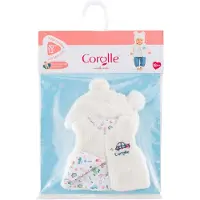 Corolle winterset babypop kleding wit 30cm - poppenoutfit.