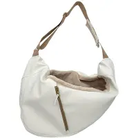 BABOO Leren Hondendraagzak - Luxe Hondentas - Ergonomische Draagzak Hond - Handgemaakt - Wit - Maat M = tot 7,5 kg