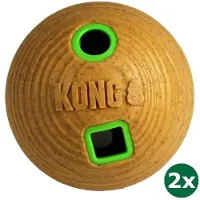 Kong bamboo feeder bal voerbal 2x 12x12x12 cm