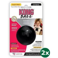 Kong extreme rubber bal zwart 2x Small 6,5x6,5x6,5 cm
