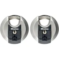 Masterlock Hangslot - RVS Discusslot - Weersbestendig - 70 mm - 2 stuks - M40EURT