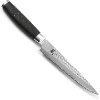 Yaxell Taishi Vleesmes 18 cm - VG-10 Staal - Hardheid 61 HRC - Tsuchime Afwerking - Gehamerd Lemmet - Zwart Pakka Beukenhout Handvat