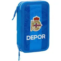 Big Buy Cooking Dubbele etui R. C. Deportivo de La Coruña Blauw 12.5 x 19.5 x 4 cm (28 Onderdelen)