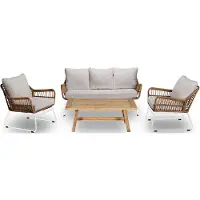 Own Verena loungeset teak wit 4-delig