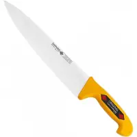 Eikaso Solingen Breed Koksmes 21 cm - Semi Flexibel - Ergonomisch Handvat - Geel
