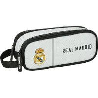 Real Madrid Pennenetui met 2 vakken Real Madrid C.F. Wit Grijs 21 x 8 x 6 cm