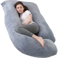 EarKings Zwangerschapskussen Zijslaapkussen 140x80cm G-vorm met Afneembare hoes - Body Pillow donkergrijs