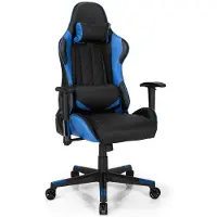 Costway 360° Gaming Stoel, race-stijl draaistoel met hoofdsteun en lendensteun, verstelbare kantelhoek, ergonomische computerstoel voor gaming, thuis en kantoor (blauw)