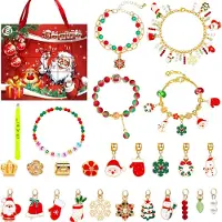 Equivera Adventskalender 2024 - Sieraden Knutselset voor Kinderen - 24 Vullingen met Armbanden en Sieraden - Kerstkalender Cadeau voor Meisjes van 6 tot 12 Jaar