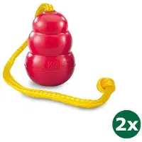Kong classic met touw rood / geel 2x Large