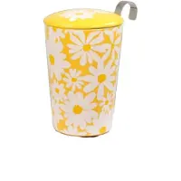Eigenart TeaEve Daisy Geel – Porseleinen Theebeker 350ml met Theefilter