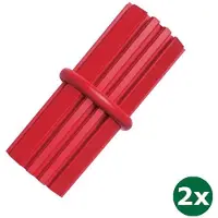Kong dental stick rubber rood 2x 8,5x4x4 cm