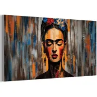 MuchoWow Aluminium schilderij 120x60 cm - Wanddecoratie metaal - Portret - Vrouw - Bloemen - Metalen muurdecoratie woonkamer - Decoratie industrieel - Foto op dibond - Industriële accessoires slaapkamer