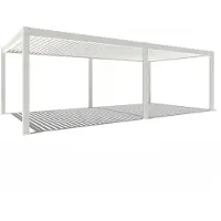 Orion Premium overkapping E-LED - 400 x 800 cm - wit - met elektrisch lamellen dak en LED