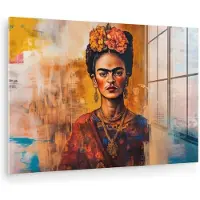 MuchoWow Glasschilderij 90x60 cm - Schilderij acrylglas - Portret - Sieraden - Schilderachtig - Foto op glas - Muurdecoratie woonkamer - Wanddecoratie slaapkamer - Schilderijen