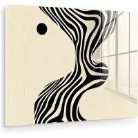 MuchoWow Glasschilderij 160x120 cm - Schilderij acrylglas - Beige - Lijnen - Golvend - Abstract - Foto op glas - Muurdecoratie woonkamer - Wanddecoratie slaapkamer - Schilderijen