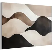 MuchoWow Aluminium schilderij 90x60 cm - Wanddecoratie metaal - Golven - Abstract - Beige - Metalen muurdecoratie woonkamer - Decoratie industrieel - Foto op dibond - Industriële accessoires slaapkamer