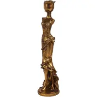 Baroque - Kandelaar - Kandelaar Vrouw 40.5 cm - Goud - Resin - 40.5x10x10 - Polyresin